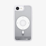 ACS09147 - iPhone 16e Case Ultra Hybrid Classic (MagFit) in Classic Silver showing the back