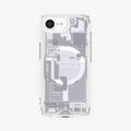 ACS09142 - iPhone 16e Case Ultra Hybrid Zero One (MagFit) in Zero One White showing the back