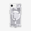 ACS09142 - iPhone 17e Case Ultra Hybrid Zero One (MagFit) in Zero One White showing the back
