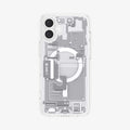 ACS08209 - iPhone 16 Case Ultra Hybrid Zero One (MagFit) in Zero One White showing the back
