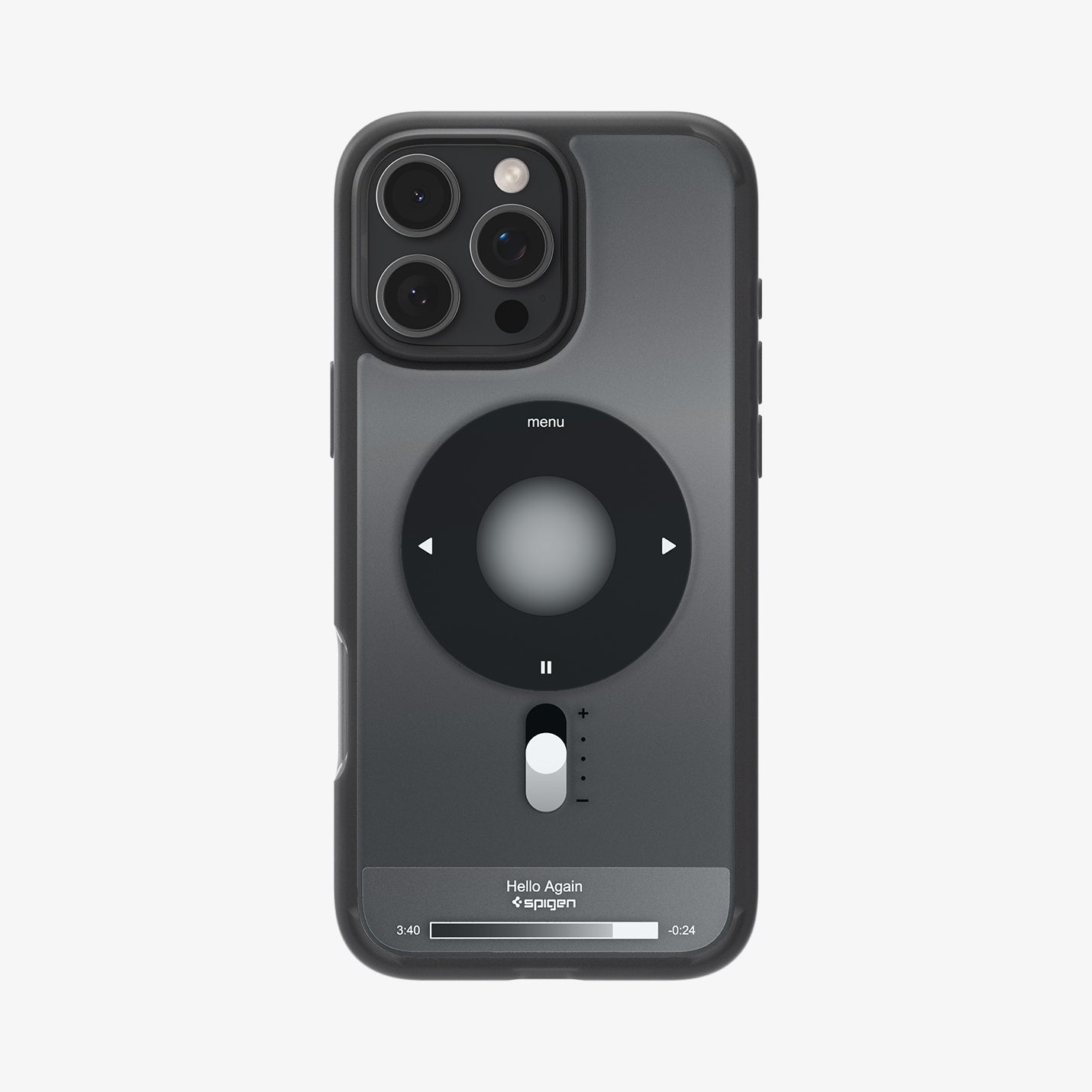 ACS08384 - iPhone 16 Pro Case Ultra Hybrid Classic (MagFit) in Classic Black showing the back