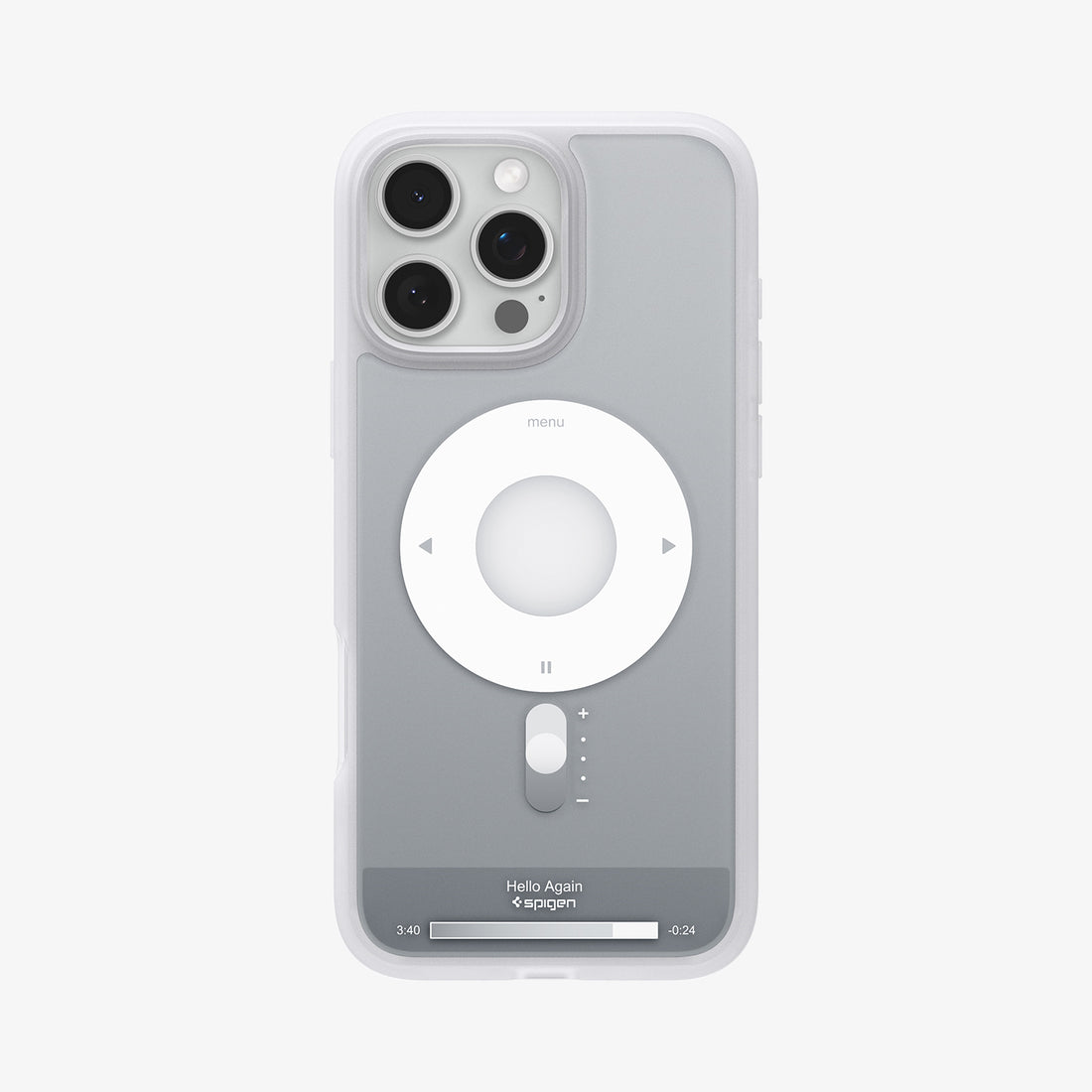 ACS08139 - iPhone 16 Pro Case Ultra Hybrid Classic (MagFit) in Classic Silver showing the back