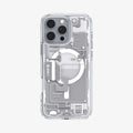 ACS08136 - iPhone 16 Pro Case Ultra Hybrid Zero One (MagFit) in Zero One White showing the back