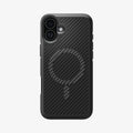 ACS08221 - iPhone 16 Case Core Armor (MagFit) in Matte Black showing the back