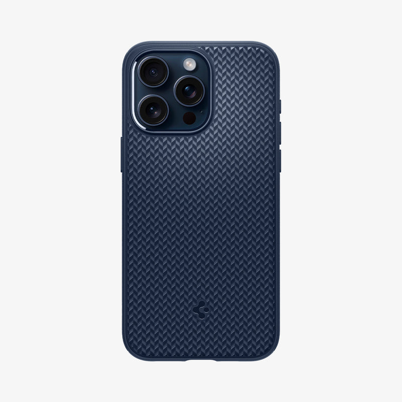 ACS06598 - iPhone 15 Pro Max Case Mag Armor (MagFit) in navy blue showing the back