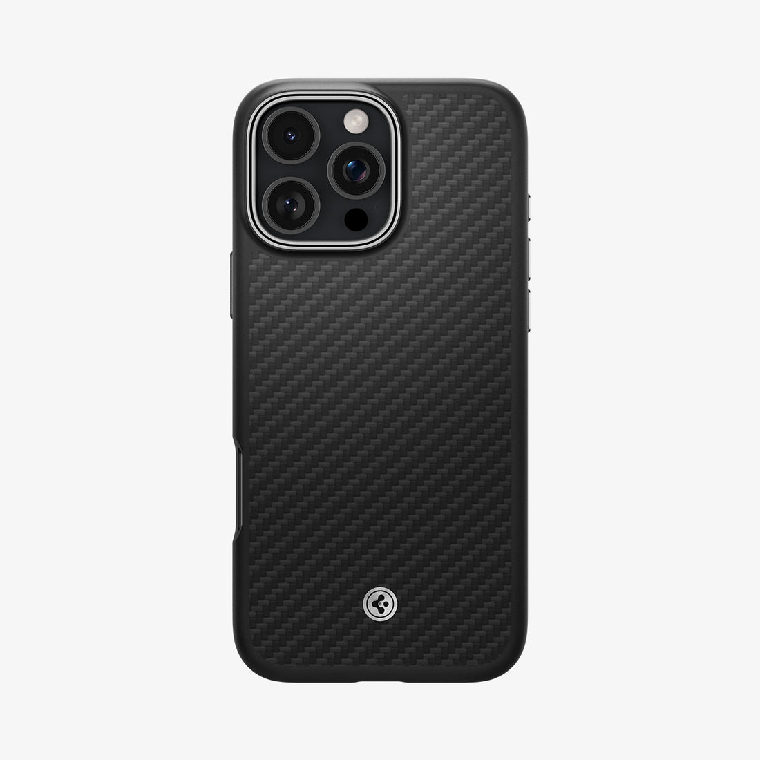 ACS08151 - iPhone 16 Pro Case Enzo Aramid in Black Silver showing the back