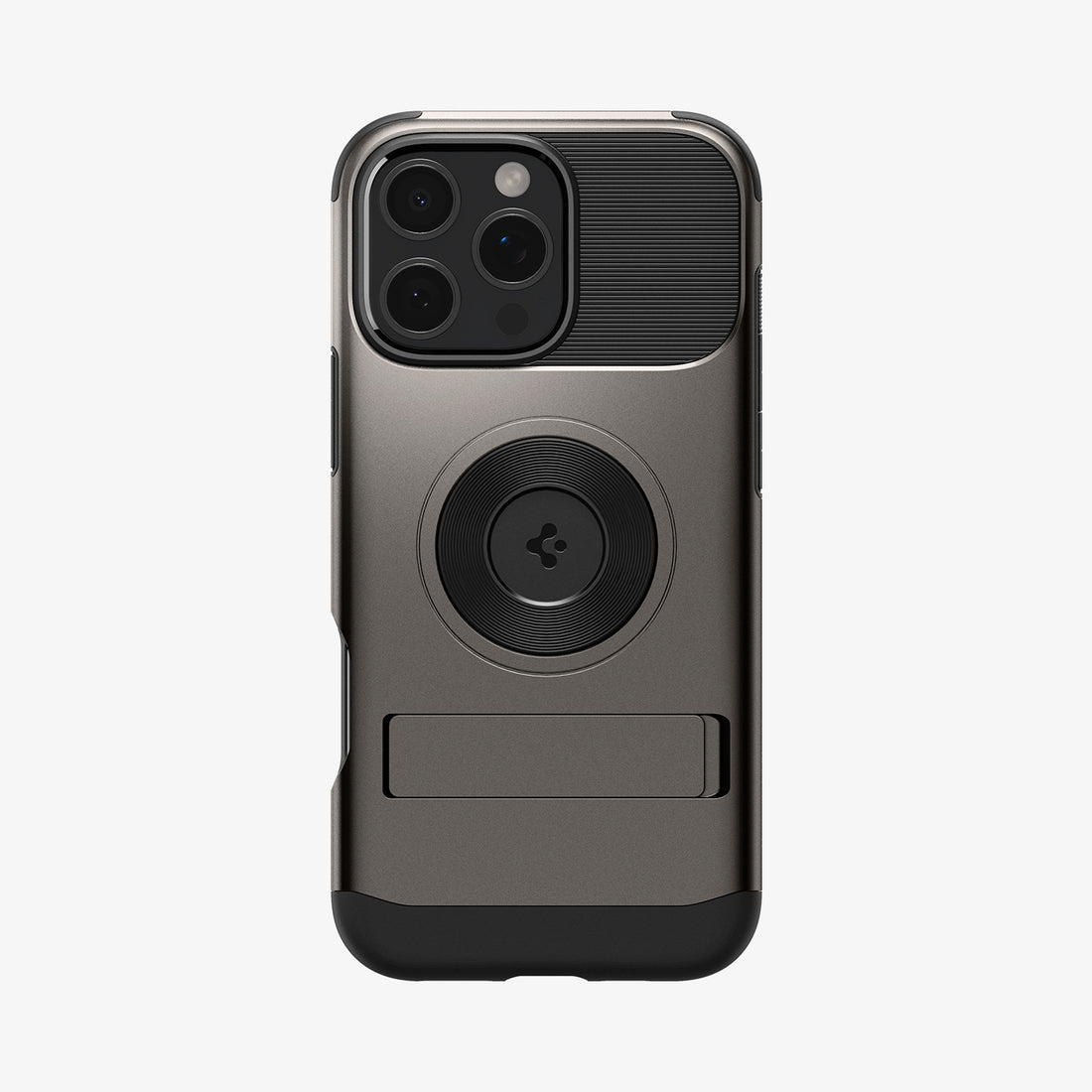 ACS08163 - iPhone 16 Pro Case Slim Armor (MagFit) in Gunmetal showing the back