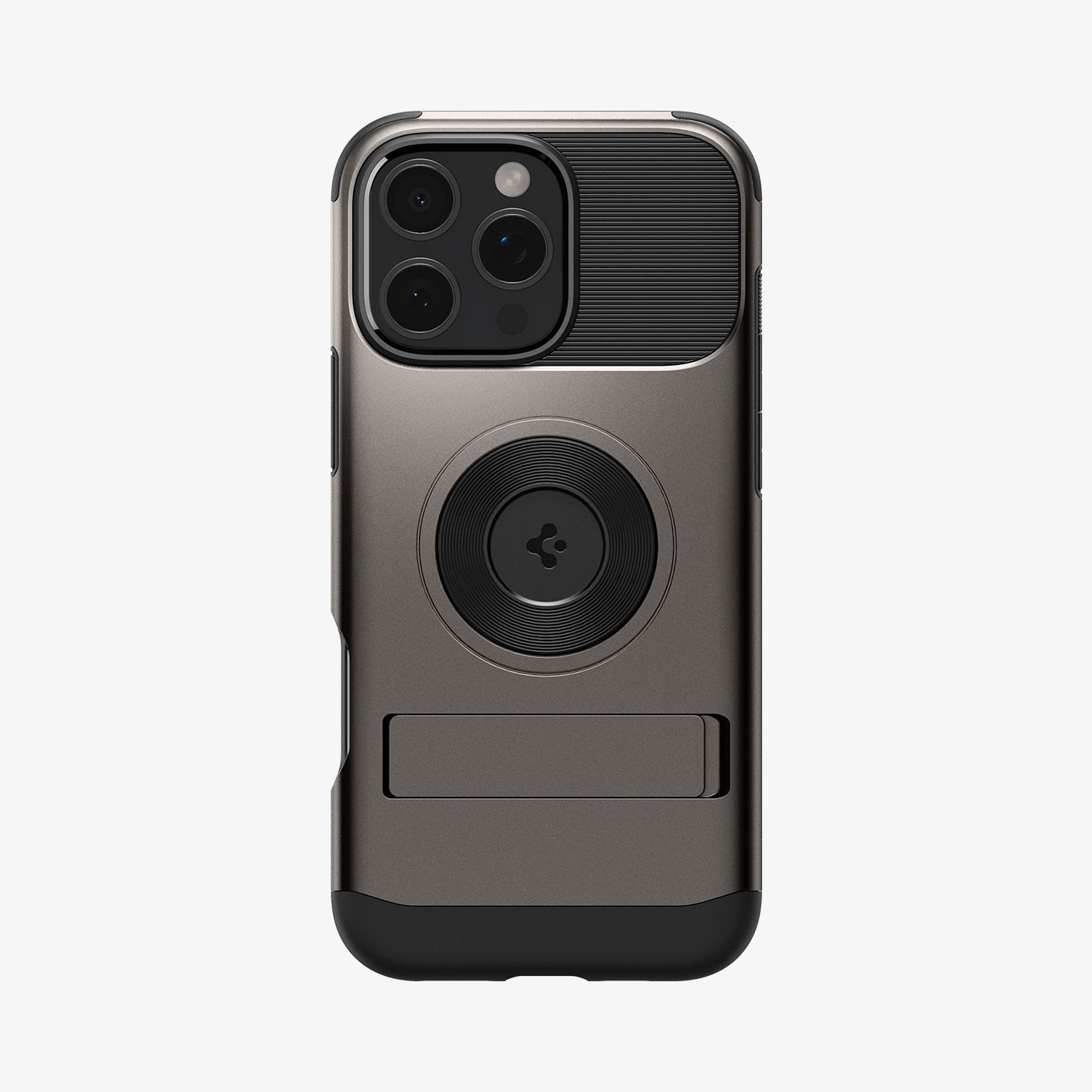 ACS08163 - iPhone 16 Pro Case Slim Armor (MagFit) in Gunmetal showing the back
