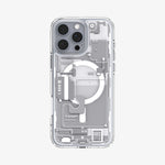ACS08005 - iPhone 16 Pro Max Case Ultra Hybrid Zero One (MagFit) in Zero One White showing the back