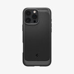 ACS07986 - iPhone 16 Pro Max Case Rugged Armor (MagFit) in Matte Black showing the back