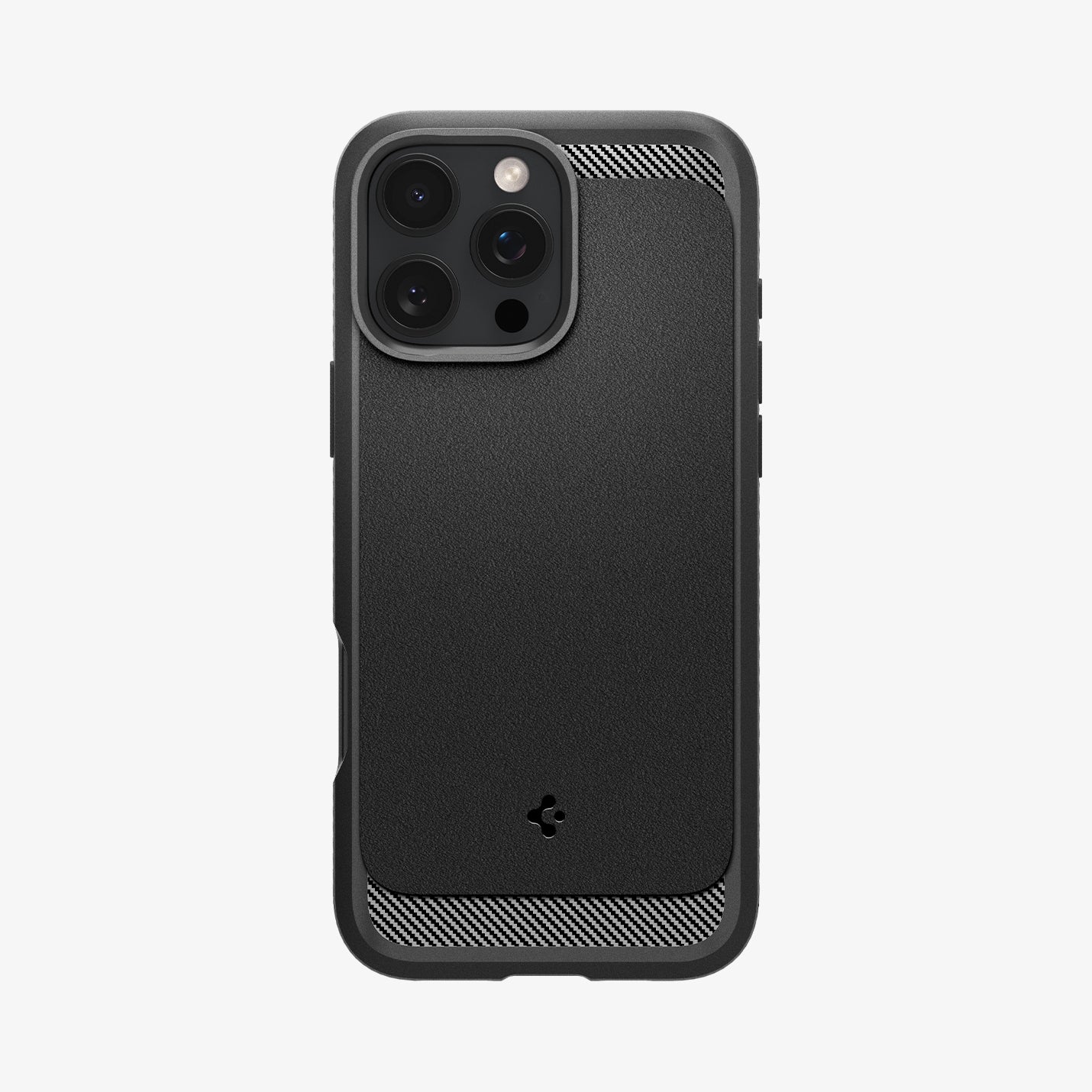 ACS07986 - iPhone 16 Pro Max Case Rugged Armor (MagFit) in Matte Black showing the back