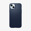 ACS06791 - iPhone 15 Case Liquid Air in navy blue showing the back