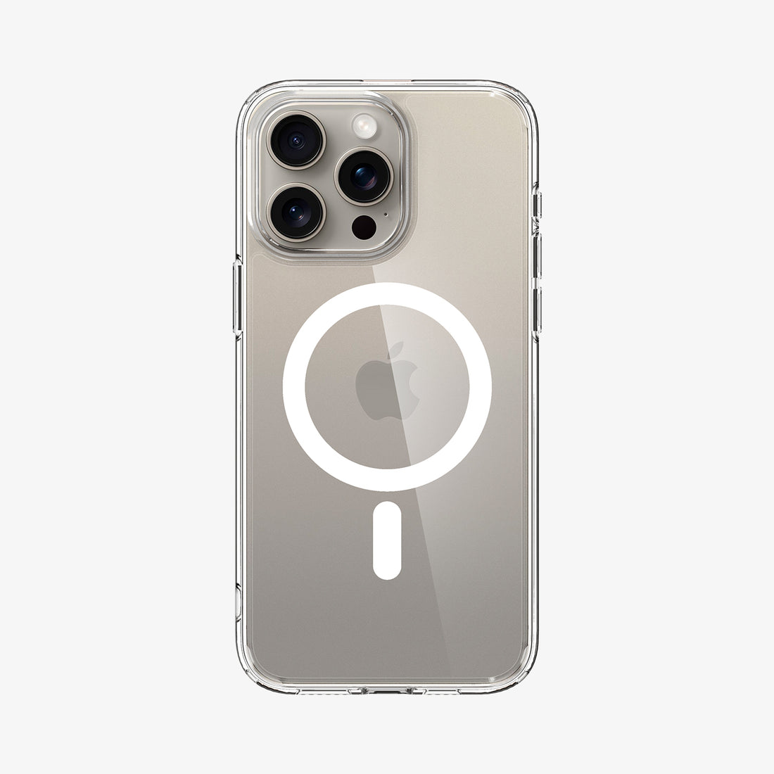 ACS06715 - iPhone 15 Pro Case Ultra Hybrid (MagFit) in white showing the back
