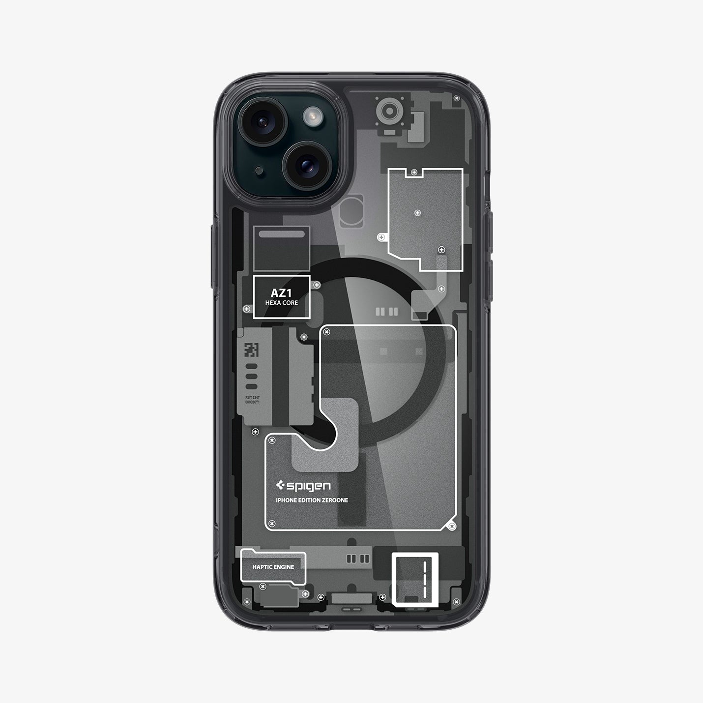 ACS06806 - iPhone 15 Case Ultra Hybrid Zero One showing the back
