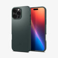 ACS08109 - iPhone 16 Pro Case Thin Fit (MagFit) in Abyss Green showing the back, partial front and sides