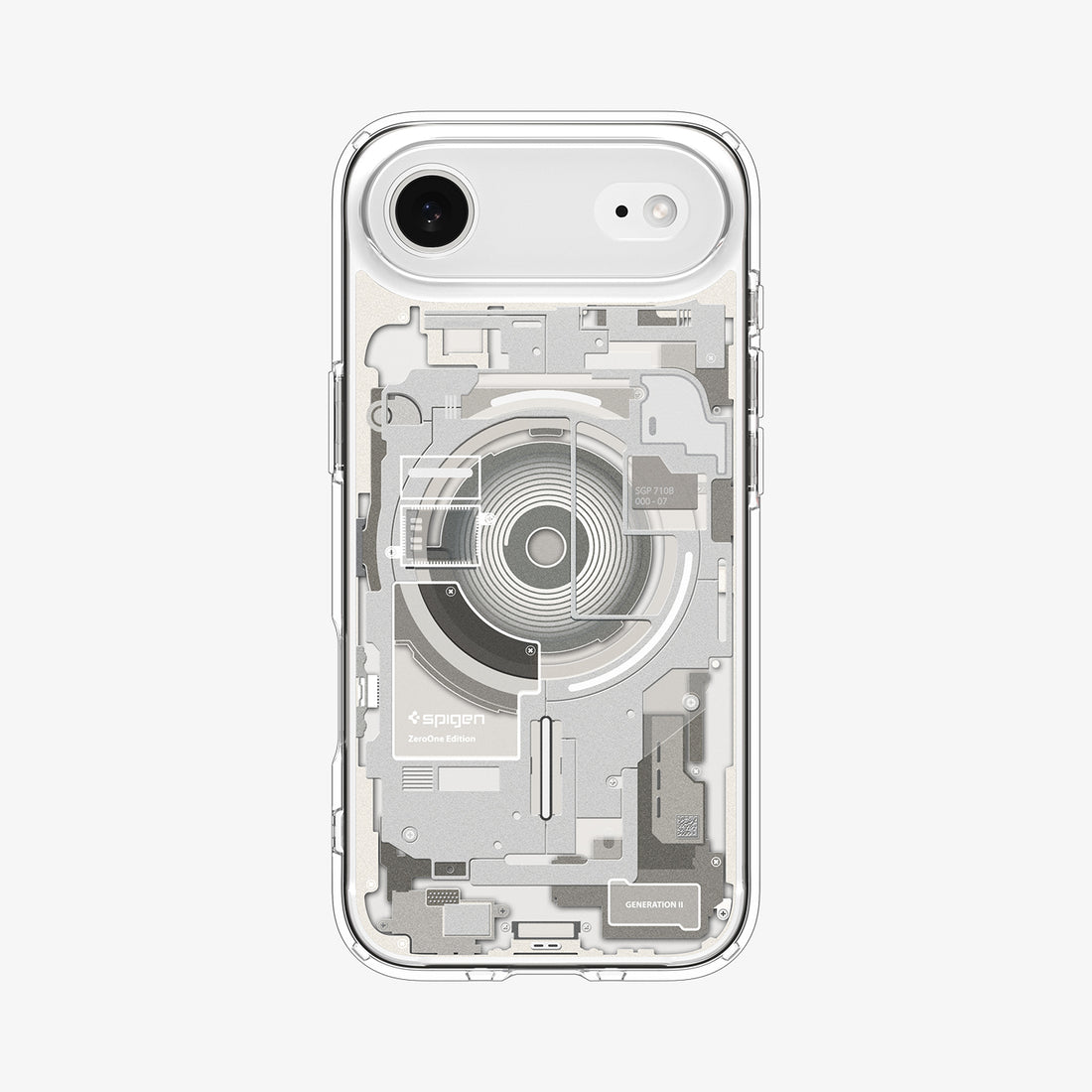 ACS10057 - iPhone 17 Air Ultra Hybrid Zero One (MagFit) in Zero One Natural Titanium showing the back