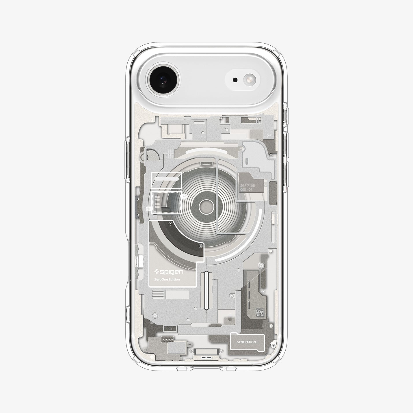 ACS10057 - iPhone 17 Air Ultra Hybrid Zero One (MagFit) in Zero One Natural Titanium showing the back