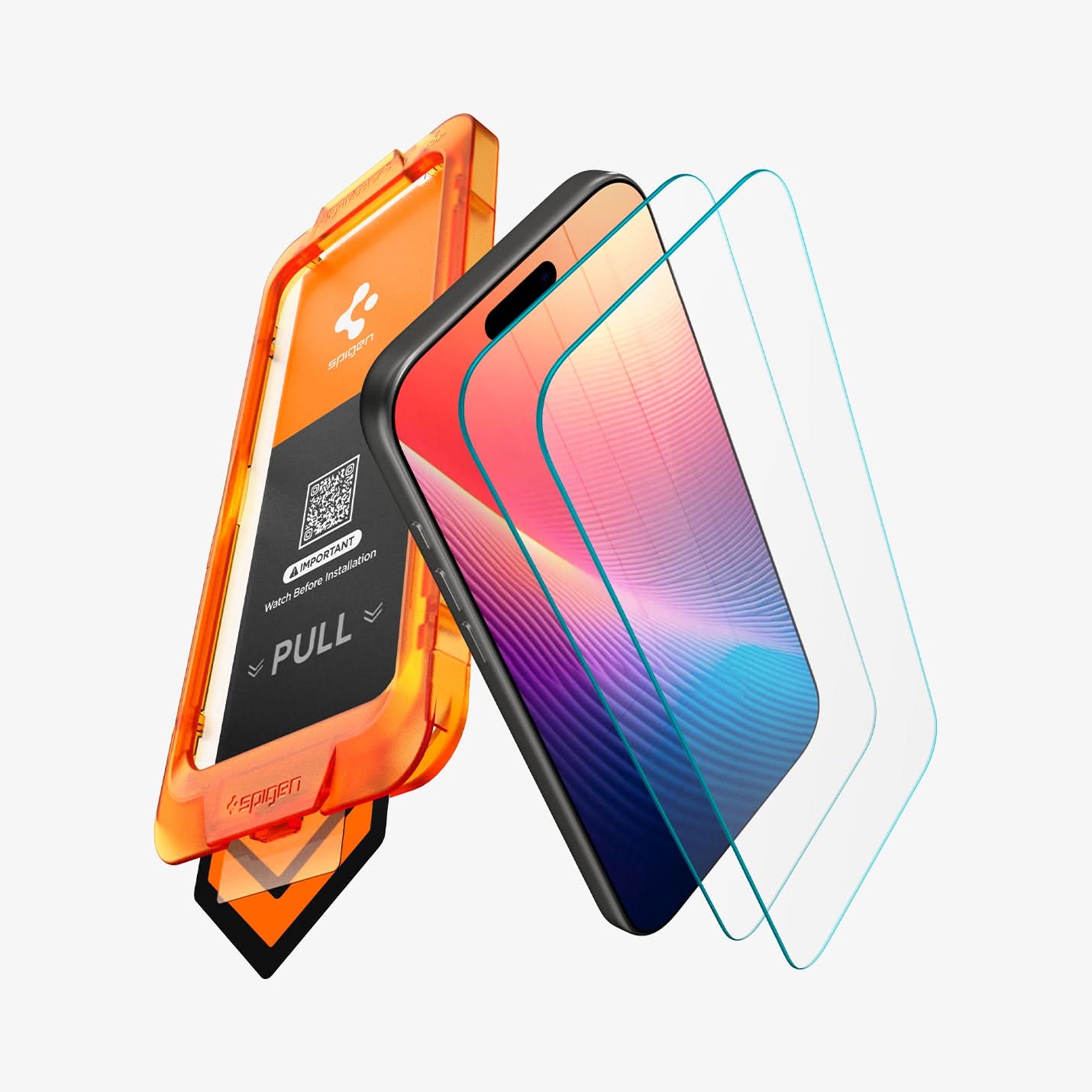 AGL11324 - iPhone 17 - Glas.tR AlignMaster S showing 2 screen protectors from side