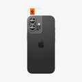 AGL10126 - iPhone 17 Optik Pro EZ Fit Lens Protector in silver showing the back with ez fit tray installed on lens