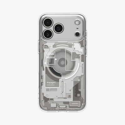 ACS10041 - iPhone 17 Pro Max Case Ultra Hybrid Zero One (MagFit) in Zero One Natural Titanium showing the back