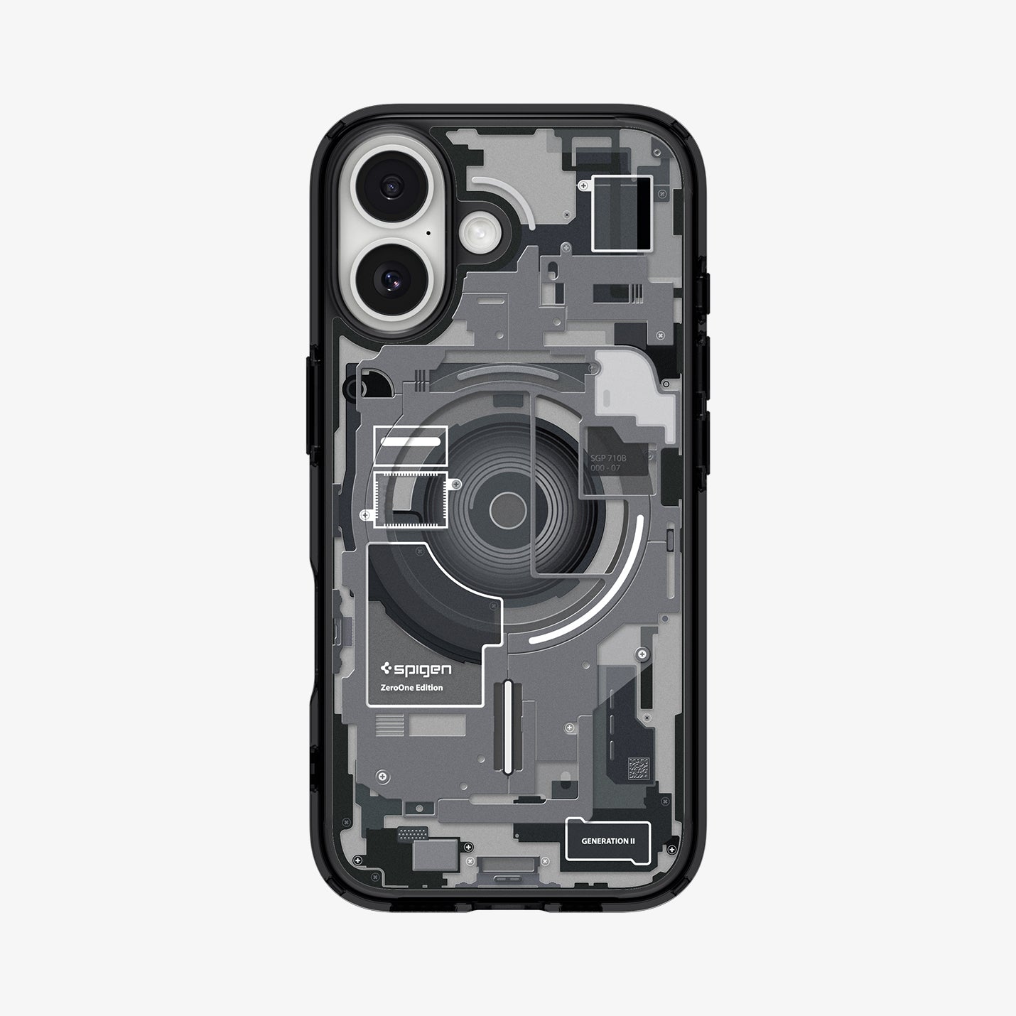 ACS10089 - iPhone 17 Ultra Hybrid Zero One (MagFit) in Zero One Black showing the back