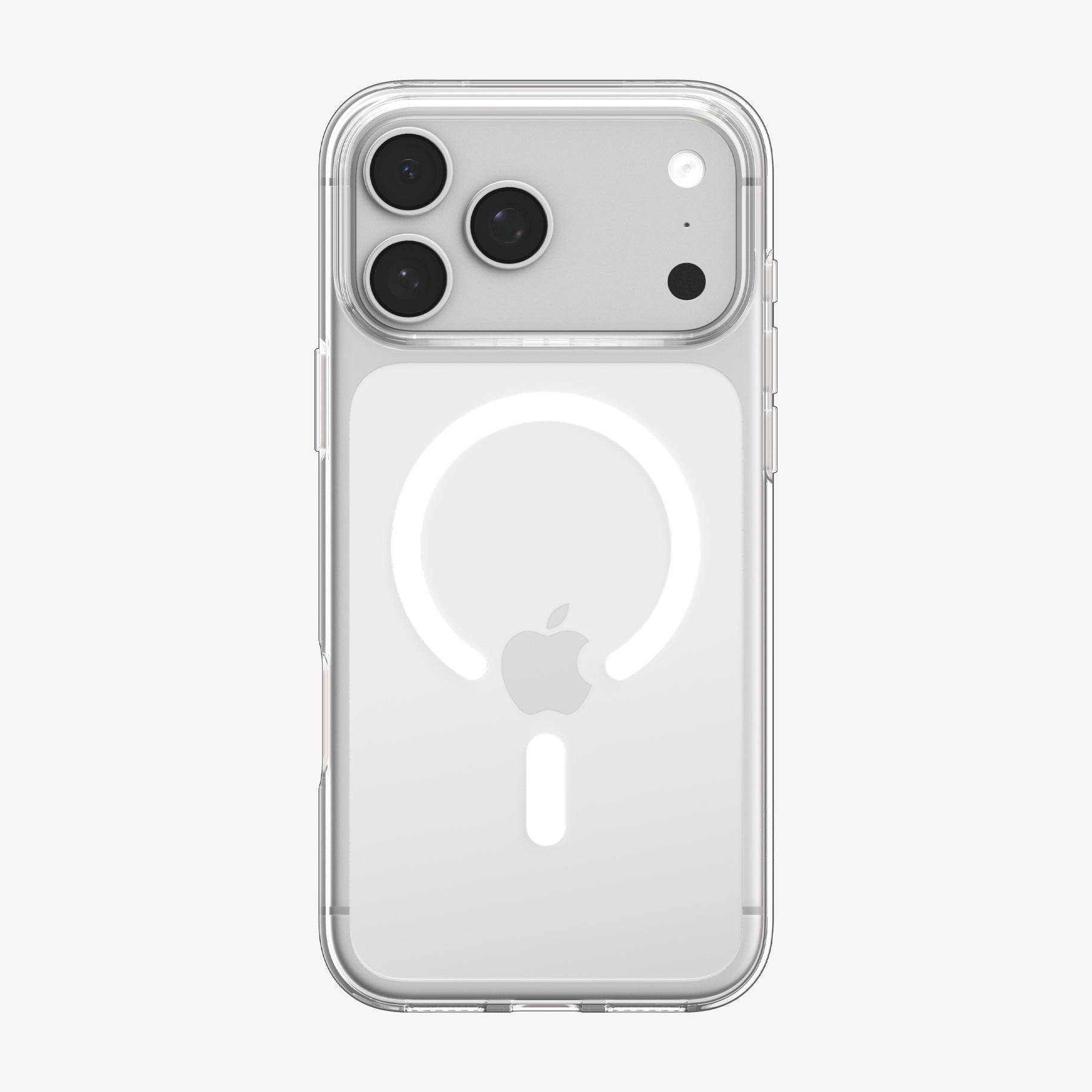 ACS11912 - iPhone 18 Pro Max / iPhone 17 Pro Max Crystal Flex (Mag Fit) showing a clear case with a built-in magnetic ring and full camera area coverage.