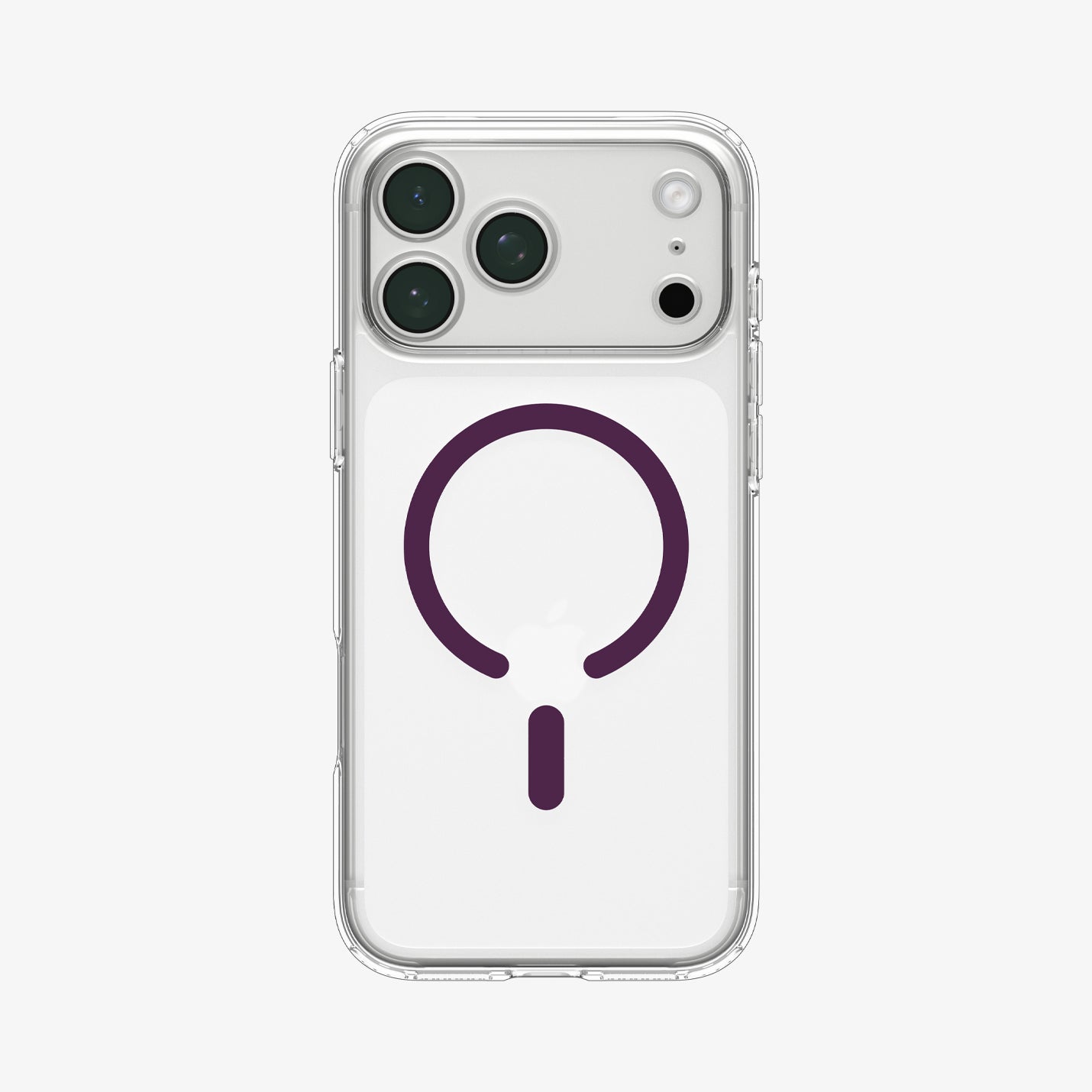 ACS12335 - iPhone 18 Pro / iPhone 17 Pro Ultra Hybrid (MagFit) in Clear Dark Cherry showing the back