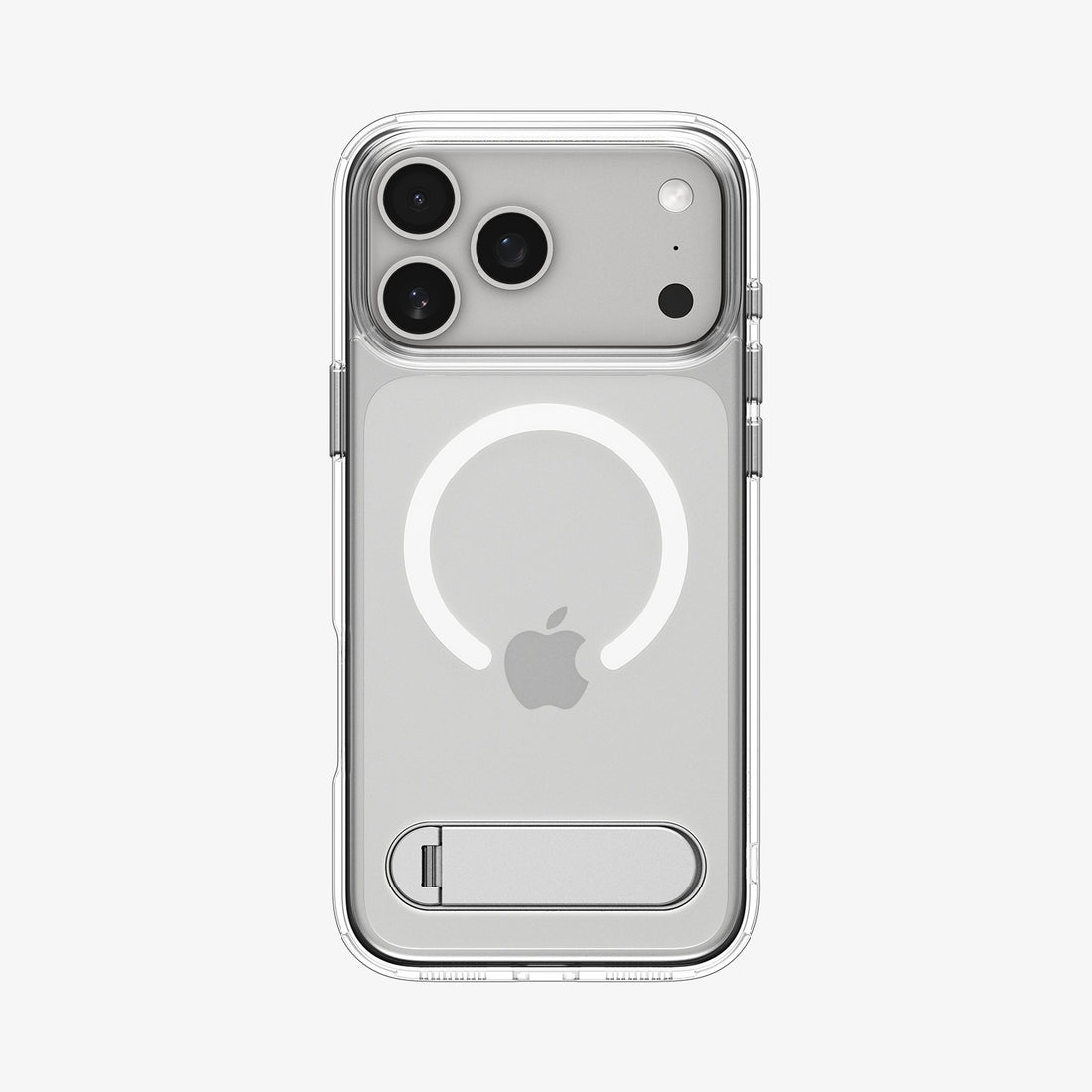 ACS12004 - iPhone 18 Pro Max / iPhone 17 Pro Max Slim Armor Essential S (Mag Fit) showing a clear case with a magnetic ring and integrated kickstand from the back.