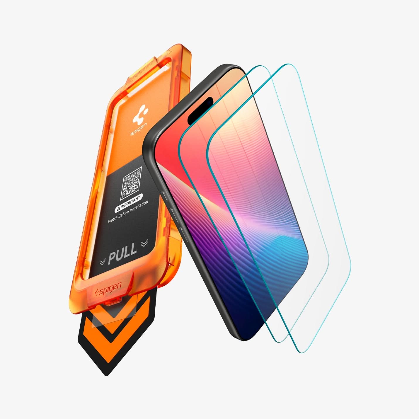 AGL09859 - iPhone 17 Air - Glas.tR AlignMaster S | 2 Pieces in Transparency showing 2 screen protectors from side