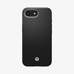 ACS09153 - iPhone 16e Case Enzo Aramid in Matte Black showing the back