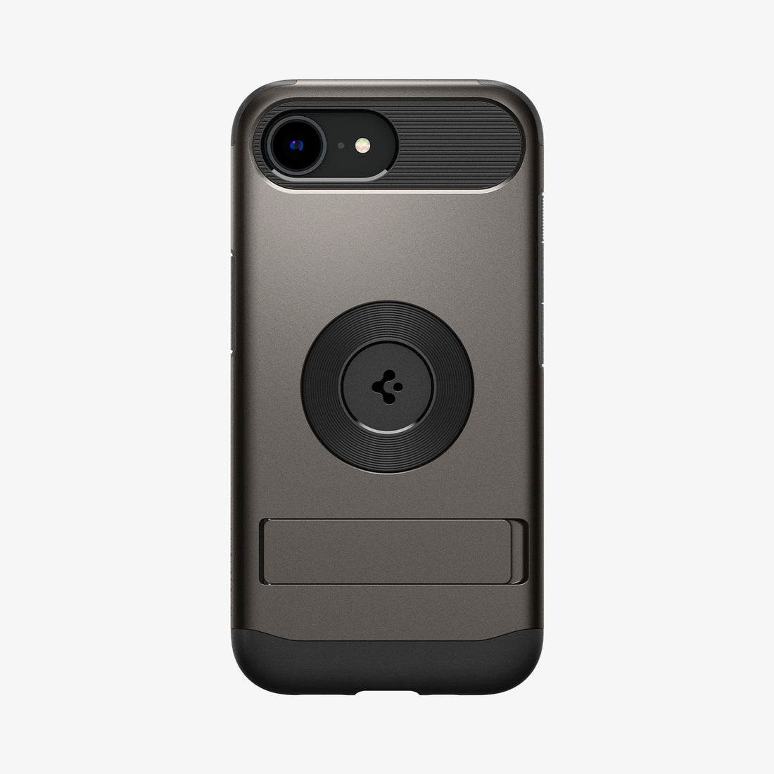 ACS09130 - iPhone 16e Case Slim Armor (MagFit) in Gunmetal showing the back