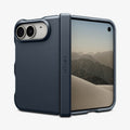 ACS11691 - iPhone Duo Tough Armor Pro (Mag Fit) in Metal Slate showing the rugged case in a partially folded position with full hinge and camera protection
