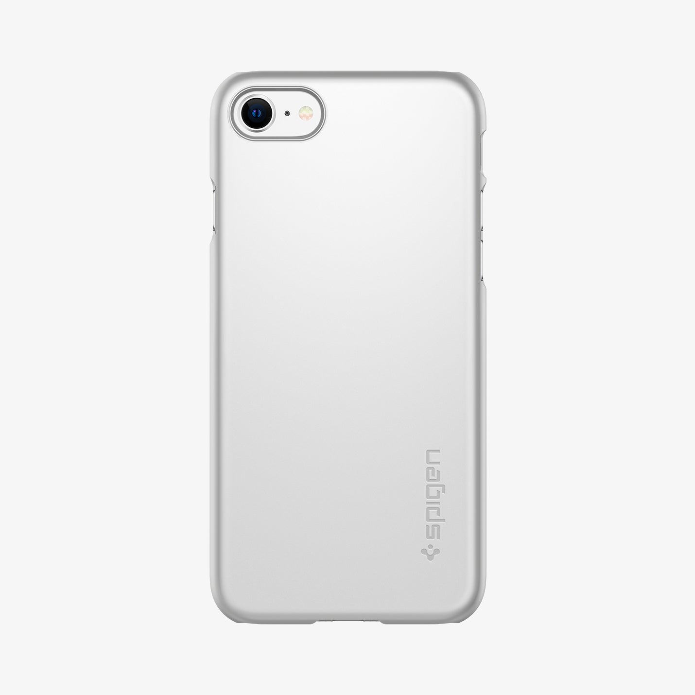 042CS20733 - iPhone 7 Series Thin Fit Case in Satin Silver showing the back