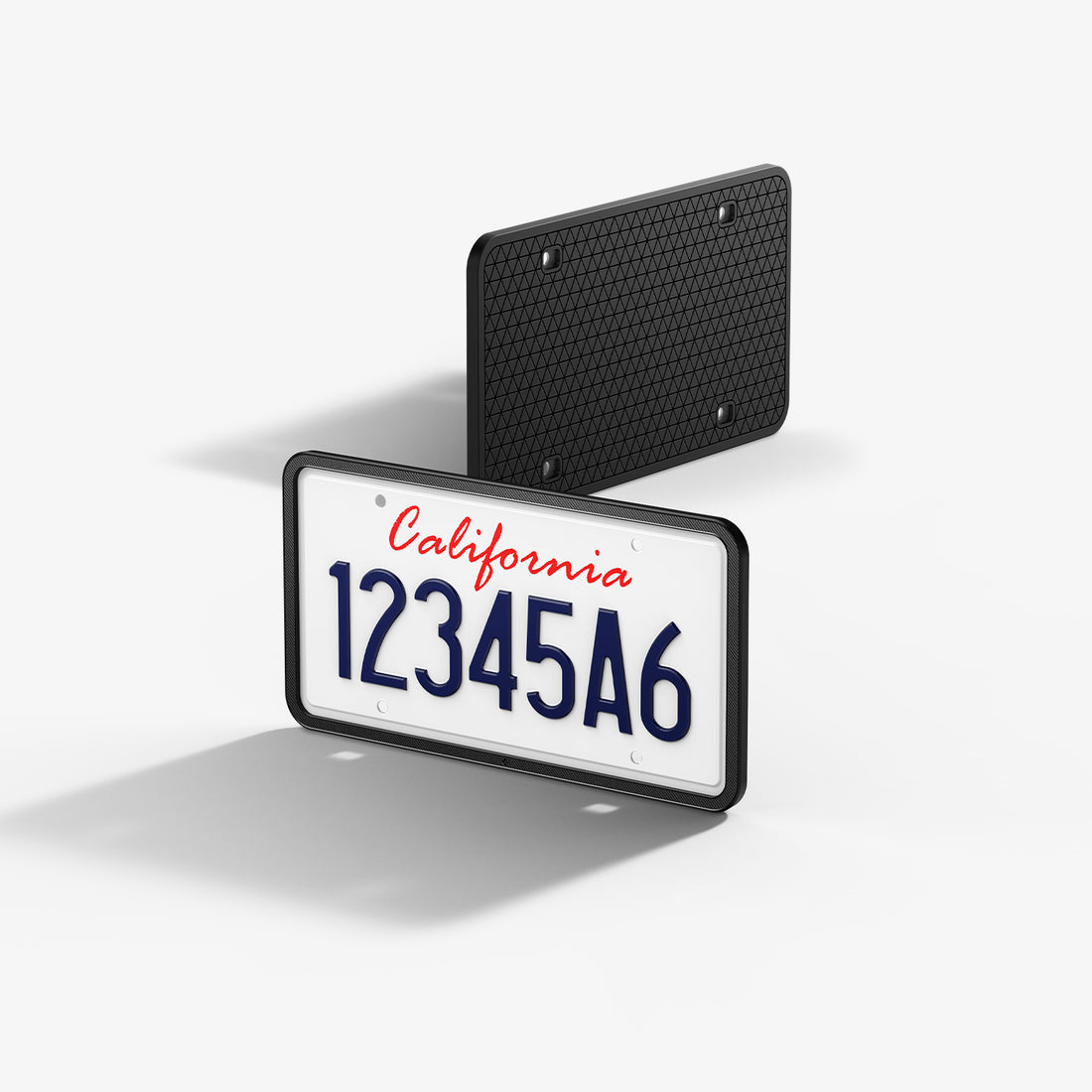 ACP08684 - License Plate Frame | LP100 in Black showing the front and back