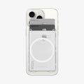 AFA08888 - Ultra Hybrid MagFit+ Wallet (MagFit) in Crystal Clear showing the back with 3 cards inserted