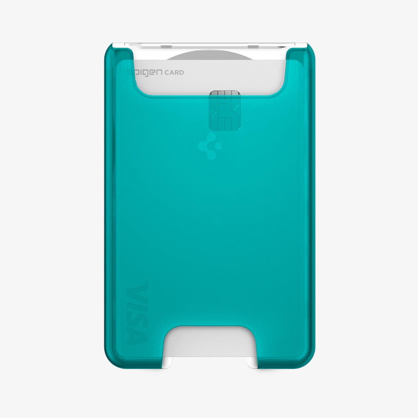 AFA07397 - MagSafe Card Holder Classic C1 (MagFit) in Bondi Blue showing the front with card inserted