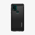 ACS04468 - Moto G Stylus Case Rugged Armor in black showing the back