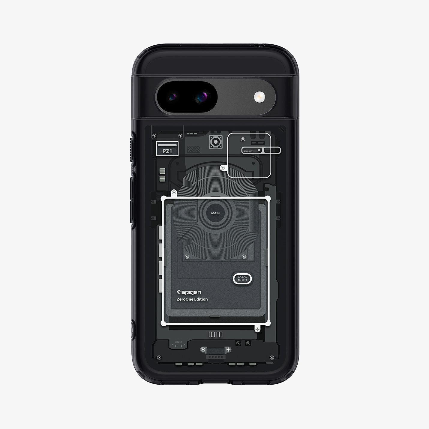 Spigen Cover Ultra Hybrid Per Google Pixel 8 Zero One | Custodia Trasparente Con Paraurti In TPU E Retro In PC, Antiurto