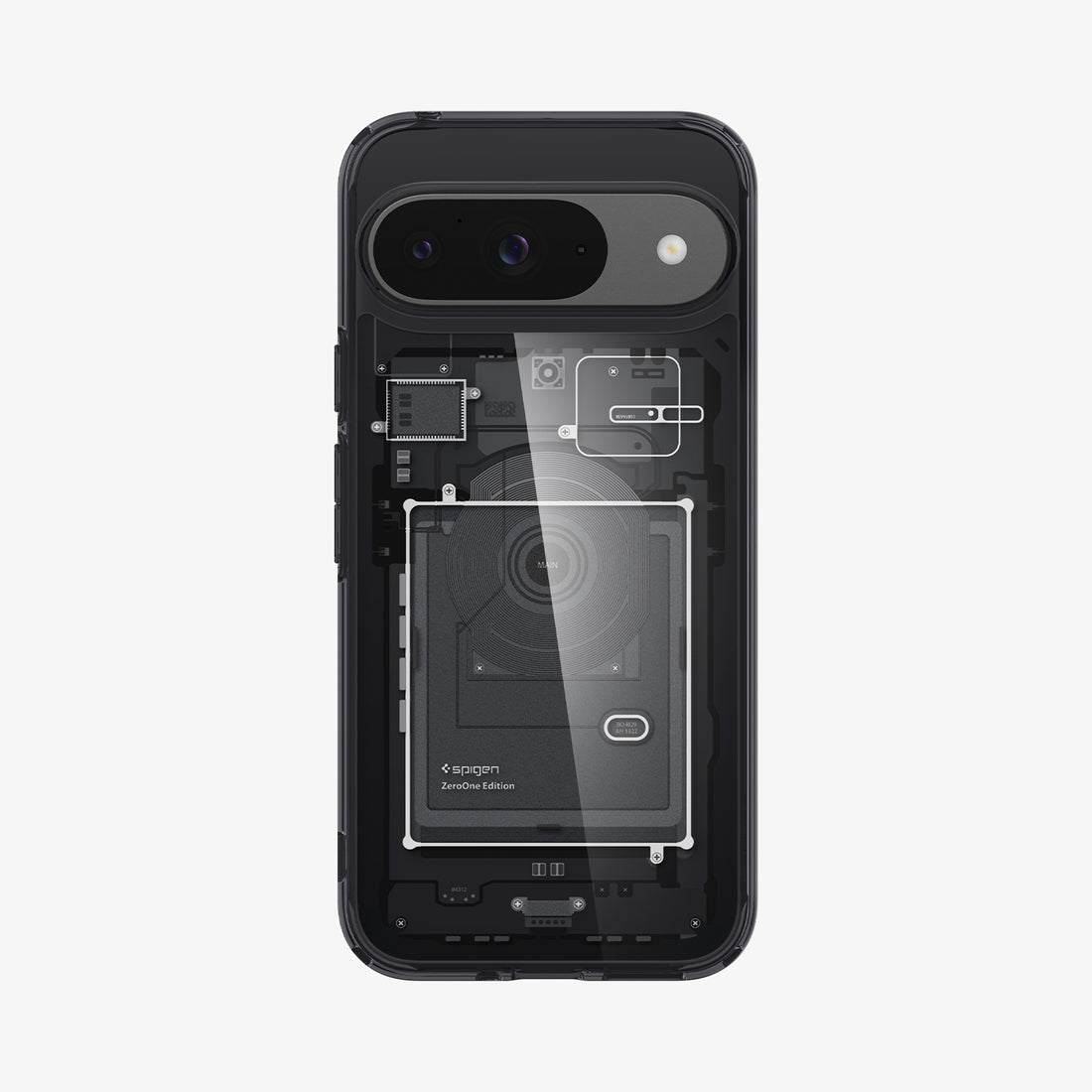ACS07688 - Pixel 9 Pro Case Ultra Hybrid Zero One in Zero One showing the back