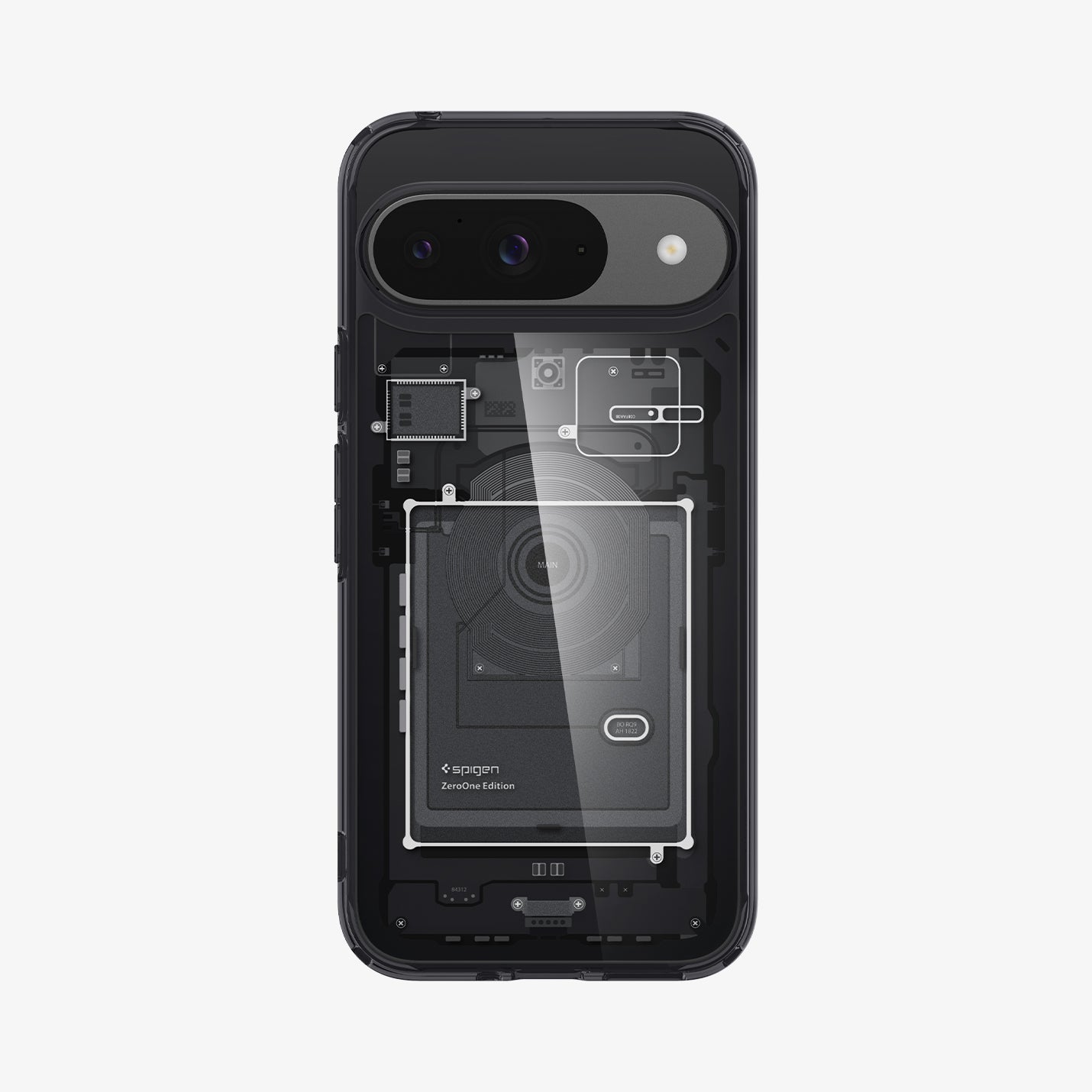ACS07688 - Pixel 9 Pro Case Ultra Hybrid Zero One in Zero One showing the back