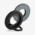 AMP09029 - MagSafe Phone Holder Nano Pop (MagFit) in Black Sesame showing the front and back, ring propped up as a stand
