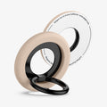 AMP09031 - MagSafe Phone Holder Nano Pop (MagFit) in Coconut Beige showing the front and back, ring propped up as a stand