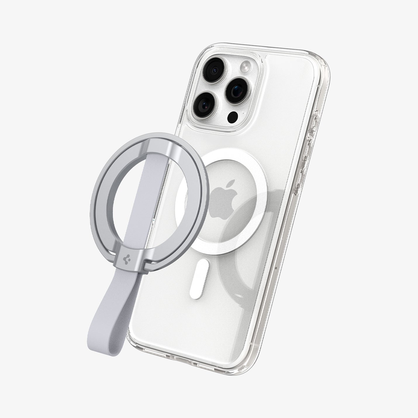 AMP10193 - O-Mag Magnetic Phone Holder (MagFit) | OM103 in Silver showing the front hovering above the device
