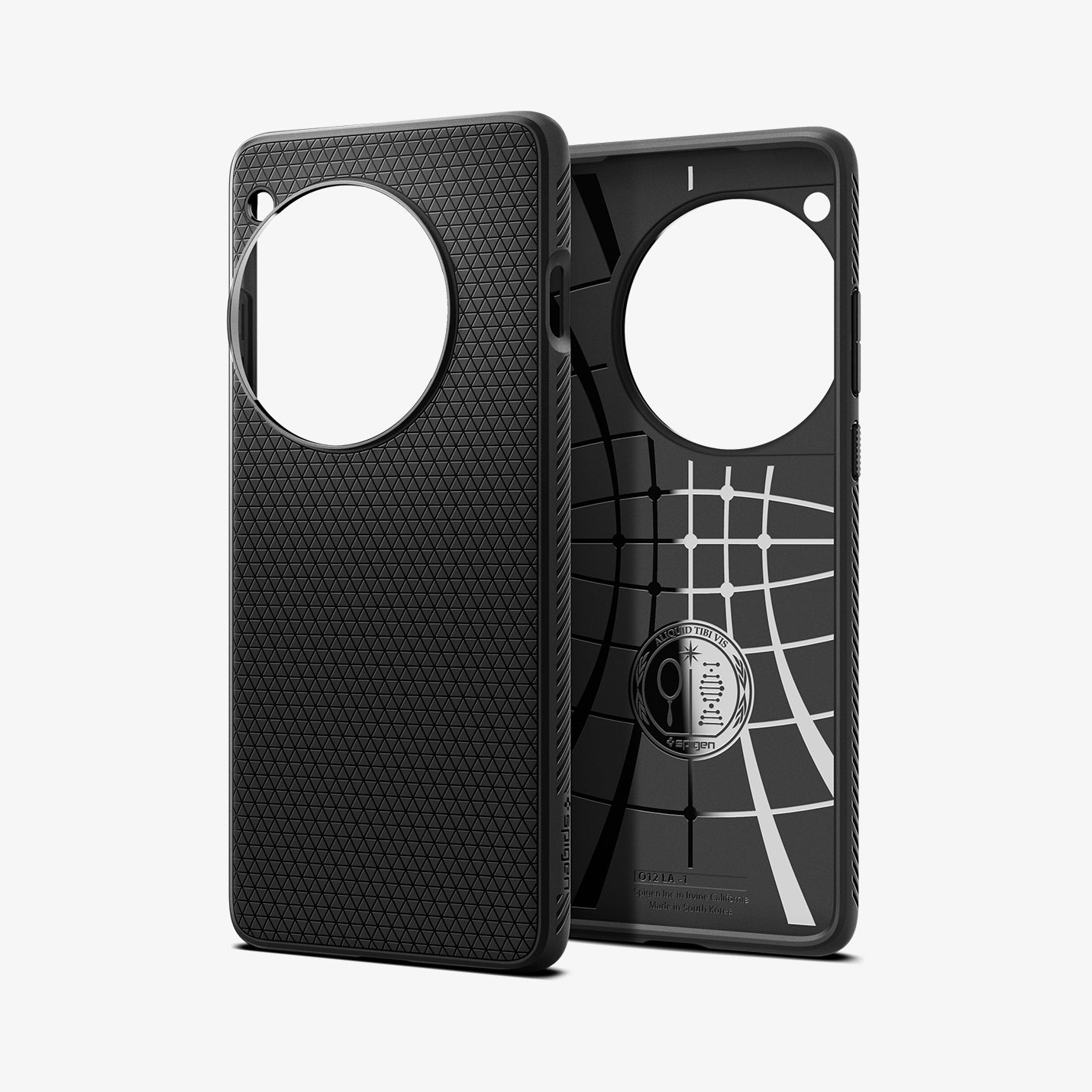ACS07375 - OnePlus 12 Case Liquid Air in Matte Black showing the back and inner case