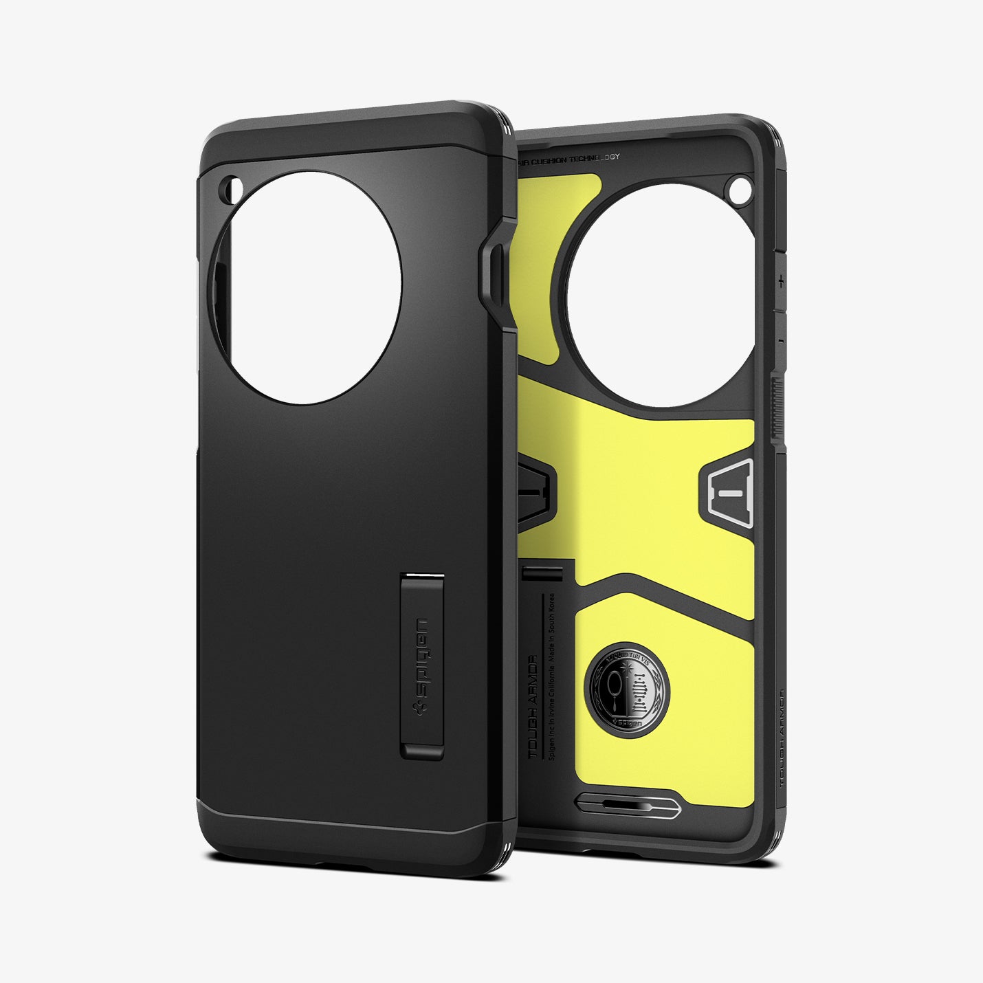 ACS07376 - OnePlus 12 Case Tough Armor in Black showing the  back and front with impact foam 