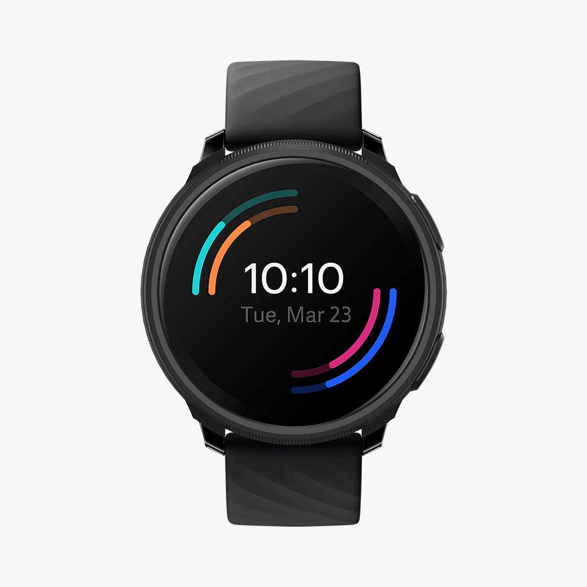 ACS03009 - OnePlus Watch Series Case Liquid Air in matte black showing the front
