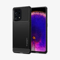 ACS04452 - OPPO Find X5 Case Rugged Armor in black showing the back and front