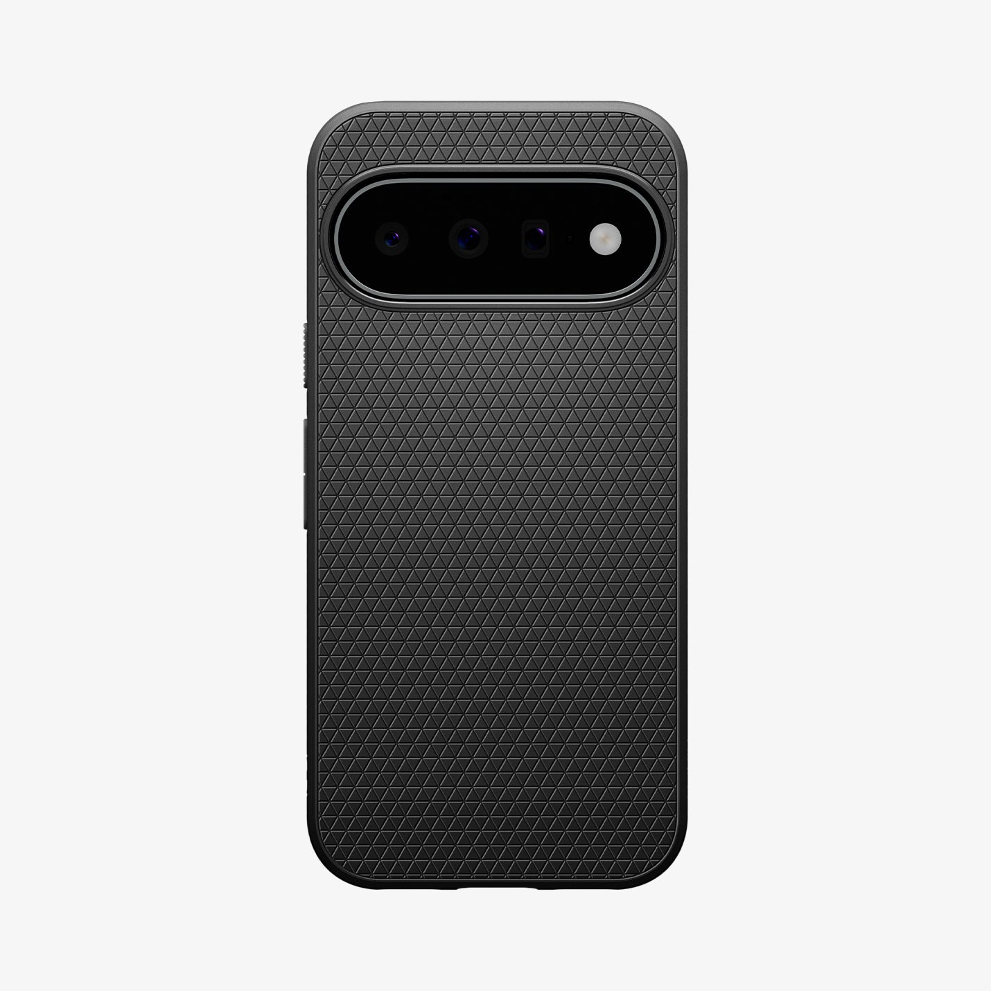 ACS11439 - Pixel 11 Liquid Air (Mag Fit) Matte Black case featuring a geometric textured pattern, raised camera surround, and precise camera cutout.