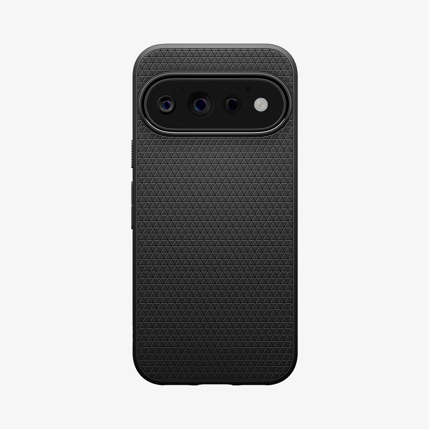 ACS11428 - Pixel 11 Pro  Liquid Air Matte Black case featuring a geometric textured pattern, raised camera surround, and precise camera cutout.