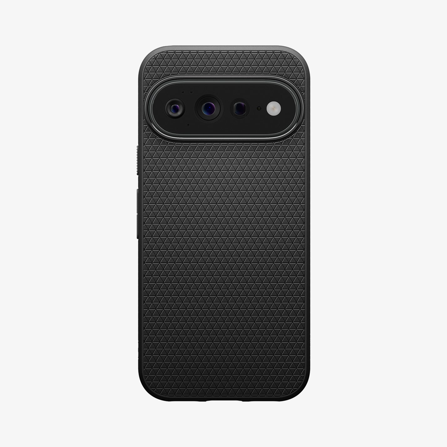ACS11448 - Pixel 11 Pro XL Matte Black case featuring a geometric textured pattern, raised camera surround, and precise camera cutout.
